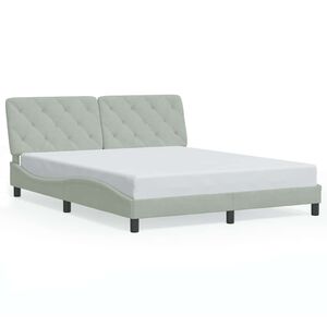 vidaXL Bed Frame without Mattress Light Grey 152x203 cm Queen Velvet