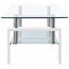 vidaXL Coffee Table White and Transparent 95x55x40 cm Tempered Glass