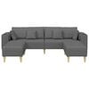 Fabric Sofa with Cushion 3 pcs Dark Grey 208 cm Fabric