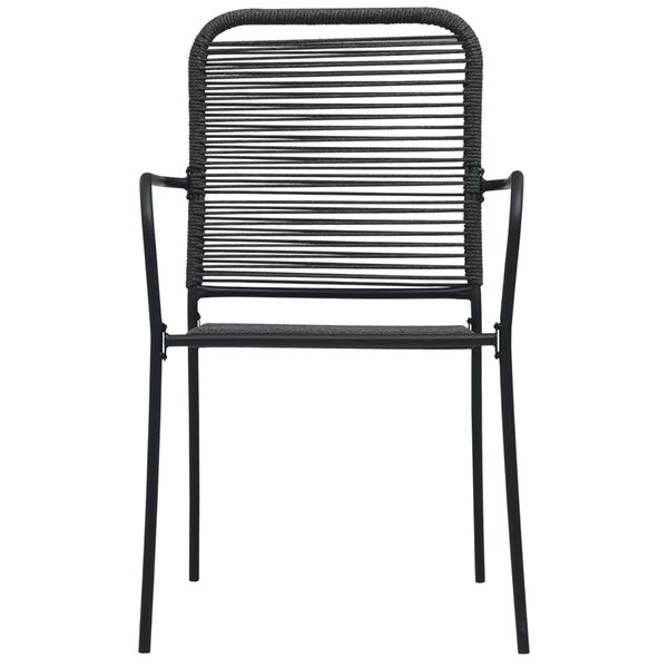 vidaXL Garden Chairs 2 pcs Cotton Rope and Steel Black
