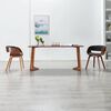 vidaXL Dining Chair Grey Bent Wood and Fabric