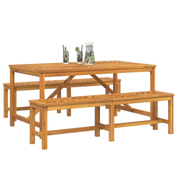 vidaXL 3 Piece Garden Dining Set Solid Wood Acacia