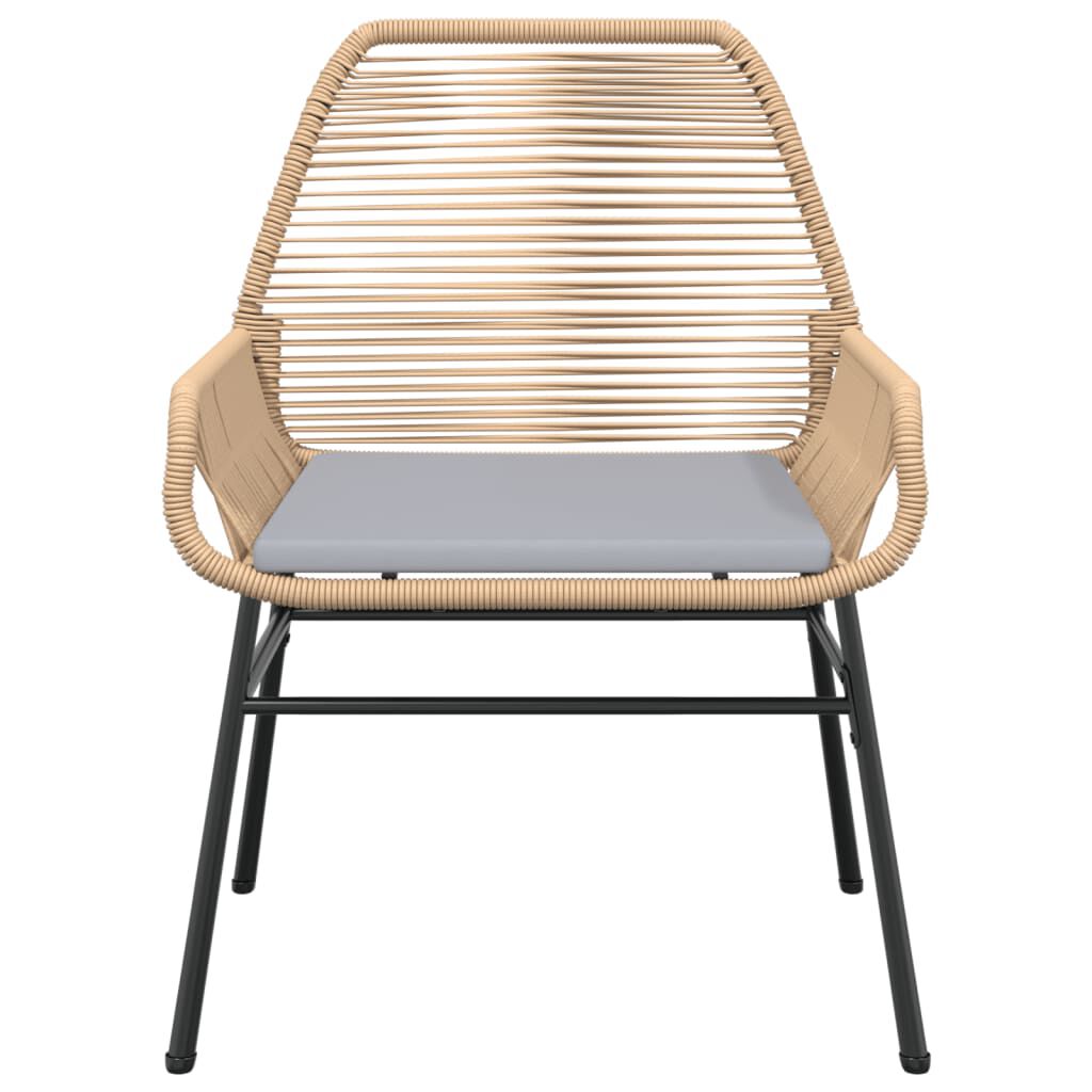 vidaXL Garden Chairs 2 pcs with Cushions Brown Poly Rattan