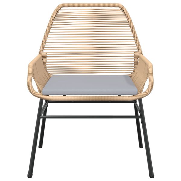 vidaXL Garden Chairs 2 pcs with Cushions Brown Poly Rattan