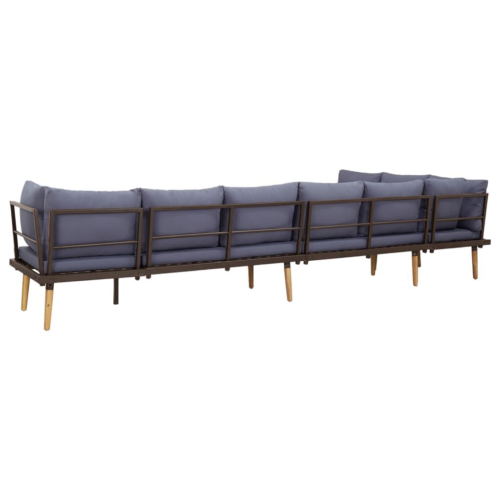 vidaXL 8-Seater Garden Lounge Set with Cushions Solid Acacia Wood