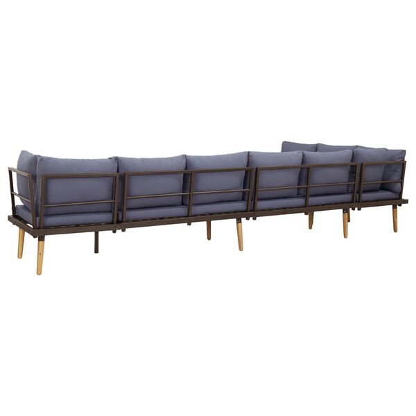 vidaXL 8-Seater Garden Lounge Set with Cushions Solid Acacia Wood