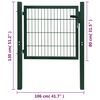 vidaXL 2D Fence Gate (Single) Green 100x80 cm
