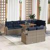 vidaXL Garden Sofa Set with Cushion 9 pcs Grey and navy blue