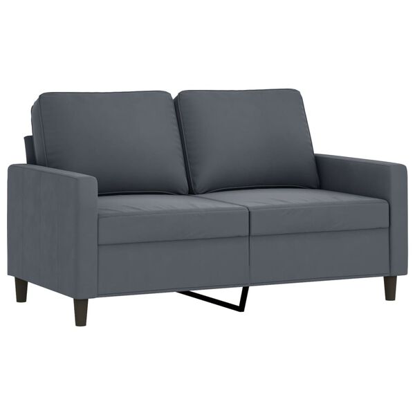 vidaXL 2 Piece Sofa Set with Cushions Dark Grey Velvet