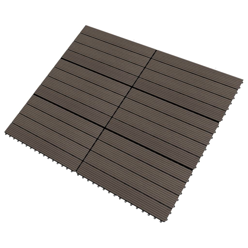 vidaXL Decking Tiles 6 pcs WPC 60x30 cm 1.08 m² Dark Brown