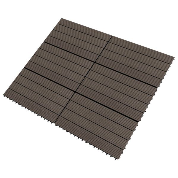 vidaXL Decking Tiles 6 pcs WPC 60x30 cm 1.08 m² Dark Brown