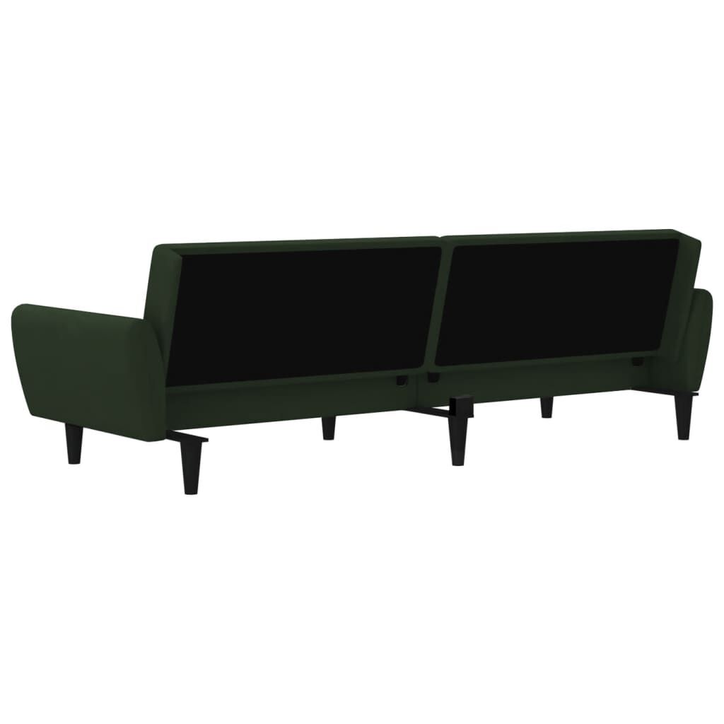 vidaXL 2-Seater Sofa Bed Dark Green Velvet