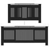 vidaXL MDF Radiator Cover Black 205 cm