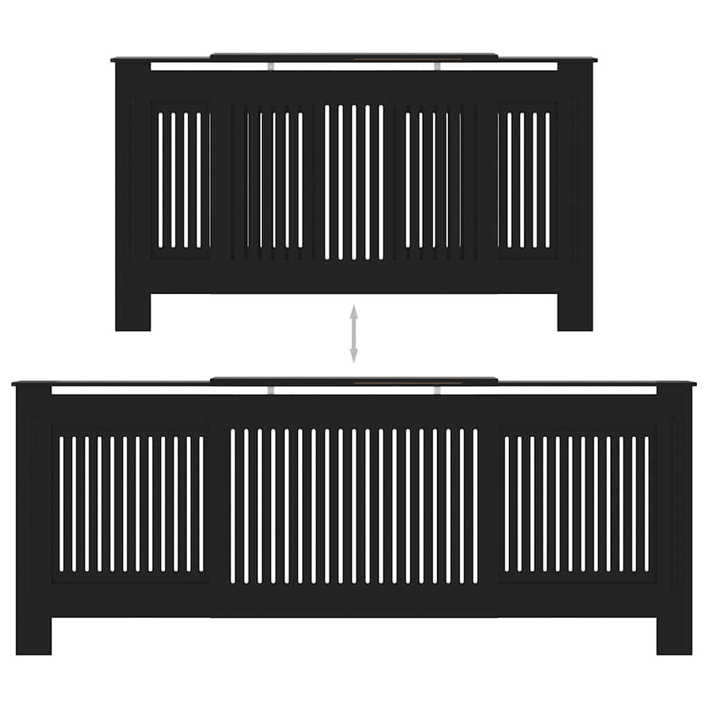 vidaXL MDF Radiator Cover Black 205 cm