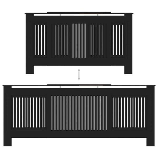 vidaXL MDF Radiator Cover Black 205 cm