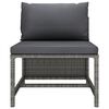 vidaXL 2 Piece Garden Sofa Set with Cushions Grey Poly Rattan