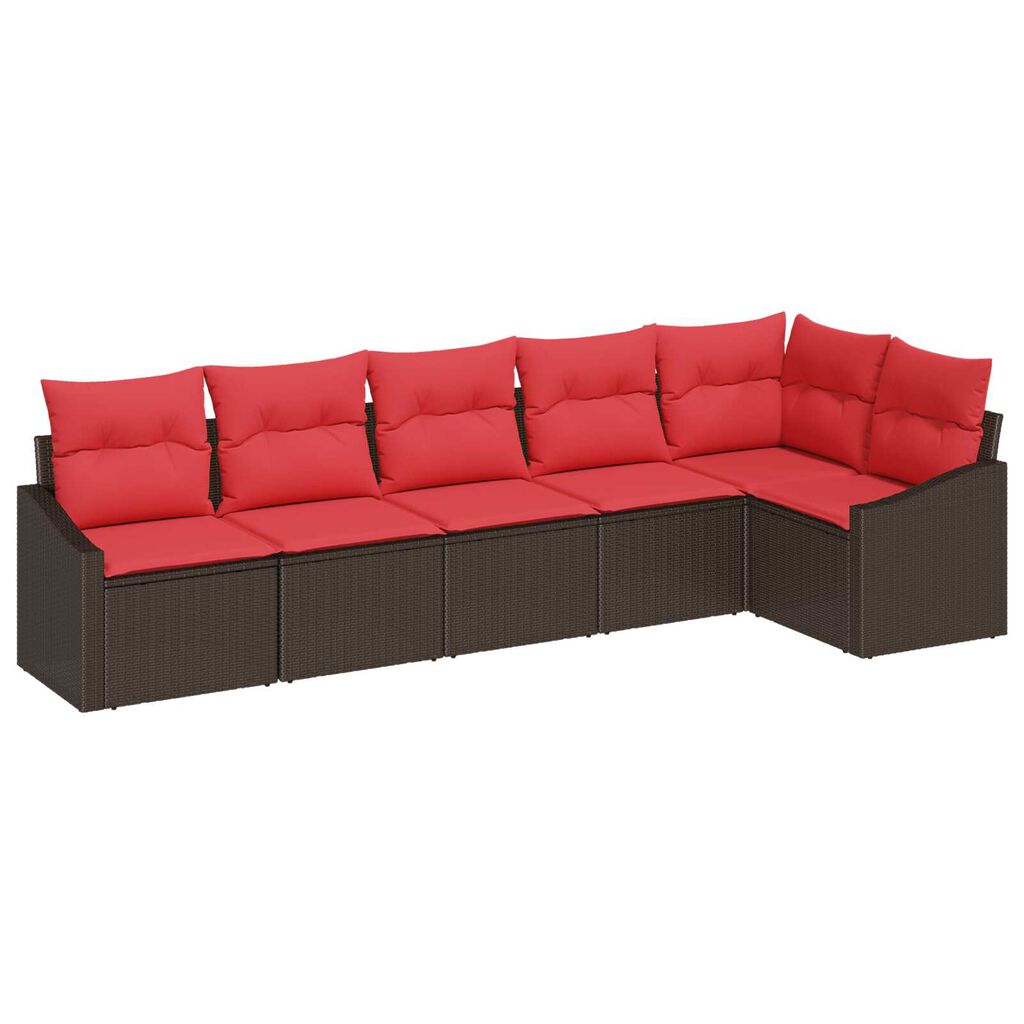 vidaXL 7 Piece Garden Sofa Set with Cushions Beige Poly Rattan