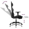 vidaXL Gaming Chair with Footrest Black Faux Leather