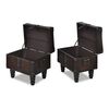 vidaXL Storage Benches 3 pcs Dark Brown Solid Wood Pine&Faux Leather