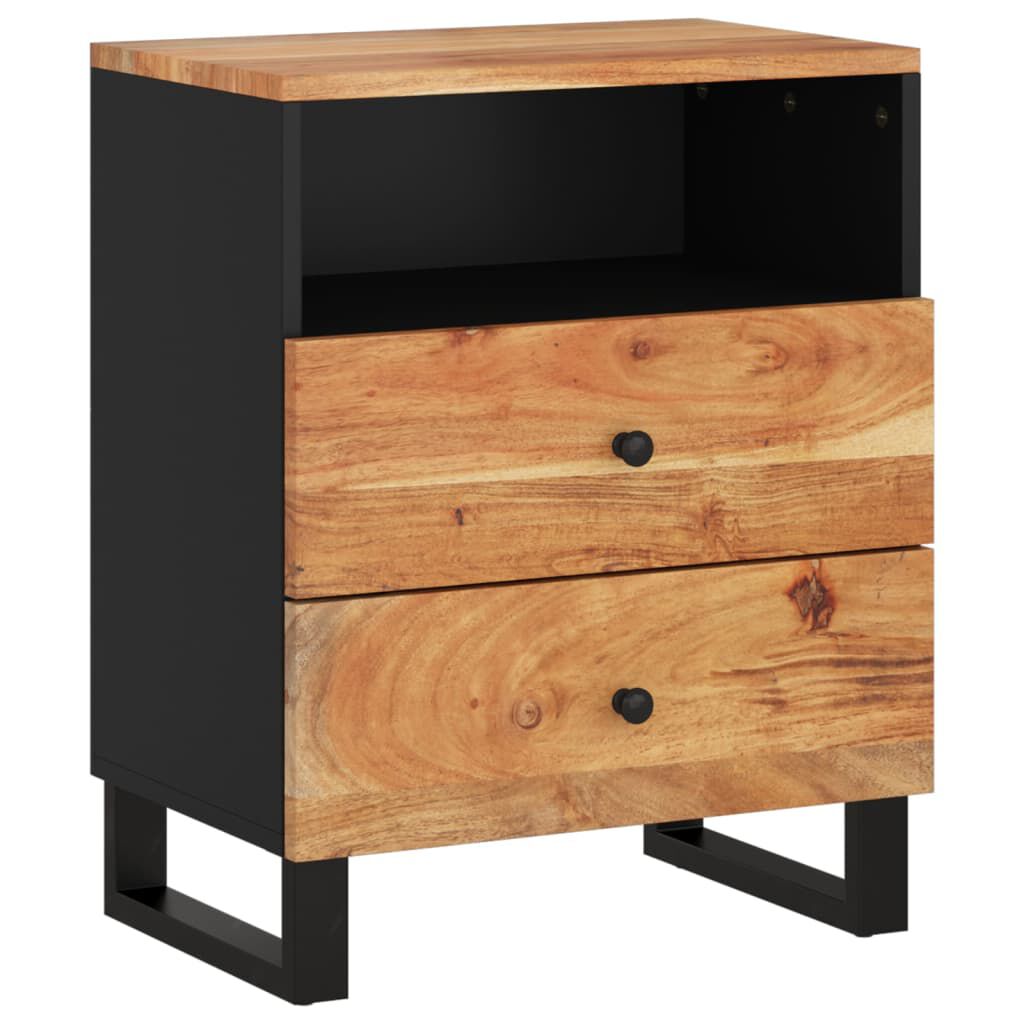 vidaXL Bedside Cabinet 50x33x62 cm Solid Wood Acacia&Engineered Wood