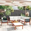 vidaXL 8 Piece Garden Lounge Set with Cushions Cream Wood Acacia&Rope