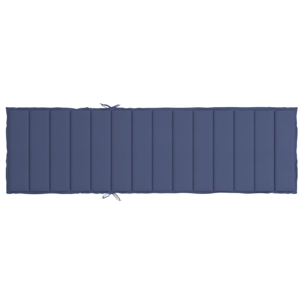 vidaXL Sun Lounger Cushion Navy Blue Oxford Fabric