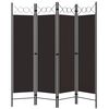 vidaXL 4-Panel Room Divider Brown 160x180 cm