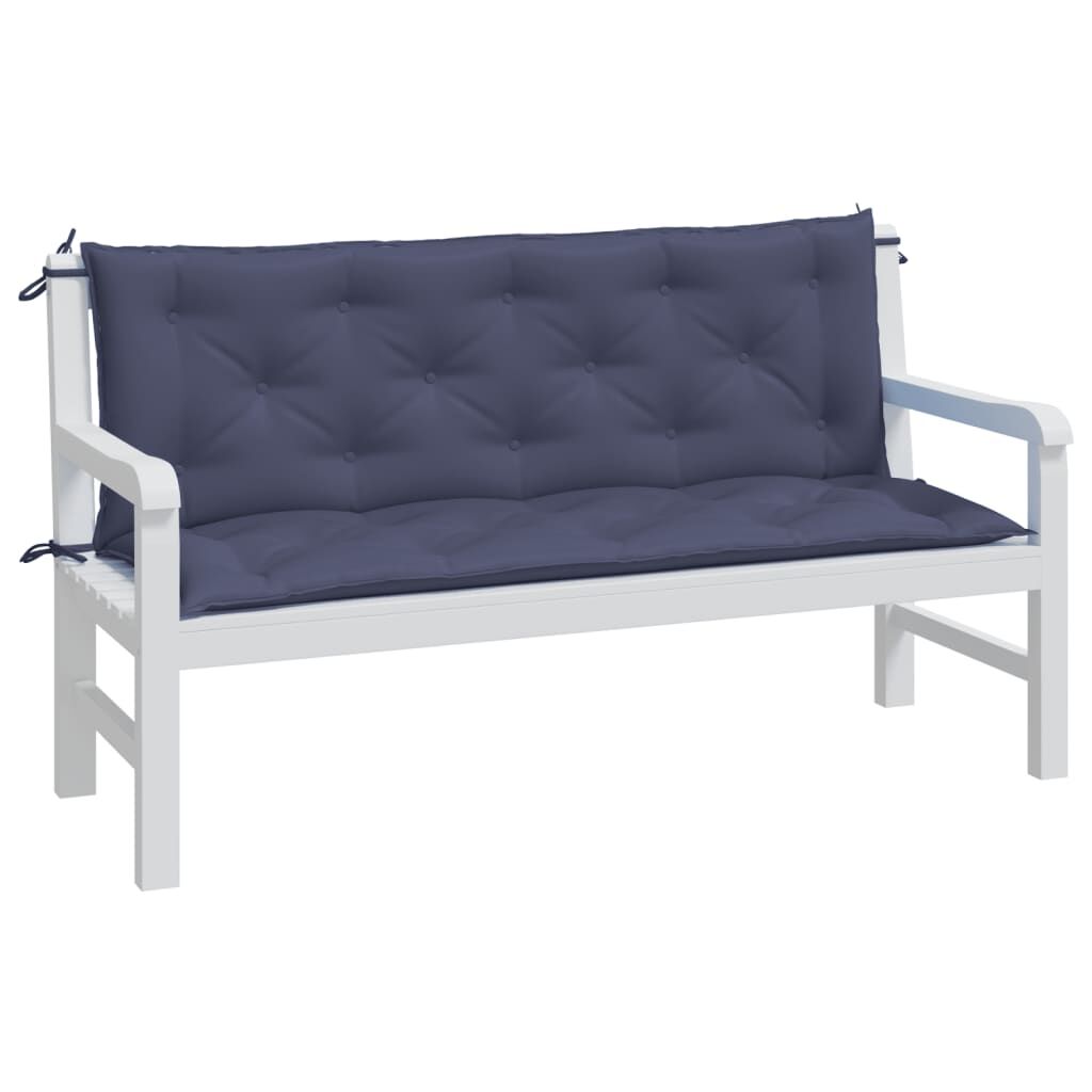 vidaXL Garden Bench Cushions 2 pcs Navy Blue 150x50x7 cm Oxford Fabric