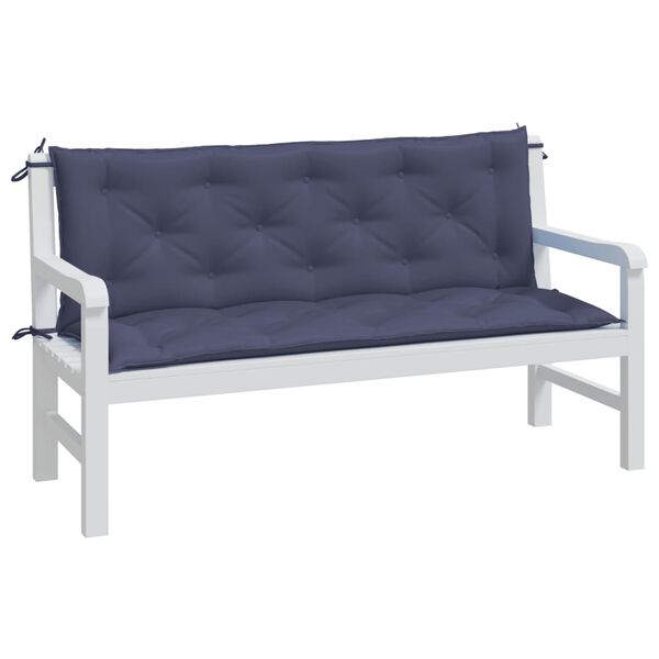vidaXL Garden Bench Cushions 2 pcs Navy Blue 150x50x7 cm Oxford Fabric