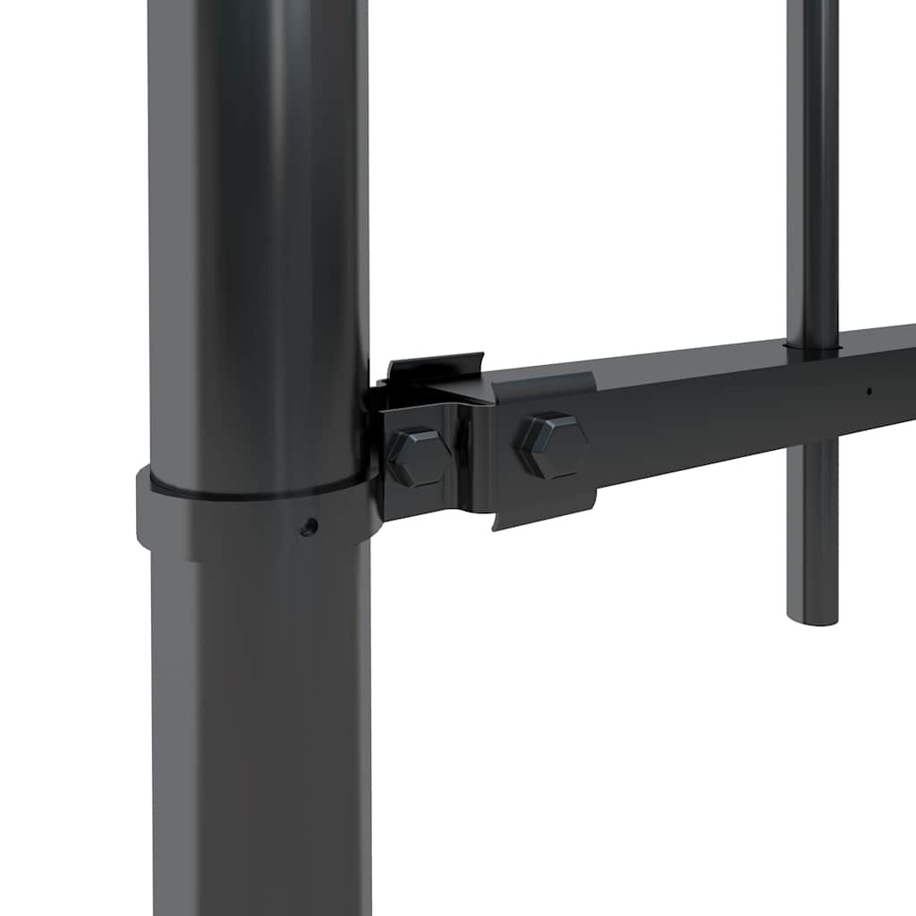 vidaXL Garden Fence with Hoop Top Steel 181x120 cm Black