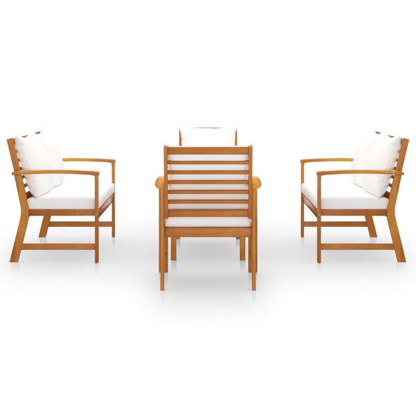 vidaXL 5 Piece Garden Lounge Set with Cushion Solid Acacia Wood