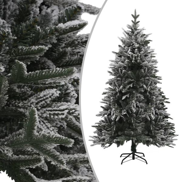 vidaXL Artificial Pre-lit Christmas Tree with Flocked Snow 180 cm PVC&PE