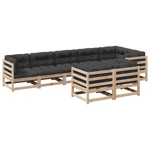 vidaXL 8 Piece Garden Sofa Set with Cushions Solid Wood Pine