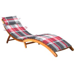 vidaXL Garden Sun Lounger with Cushion Solid Acacia Wood