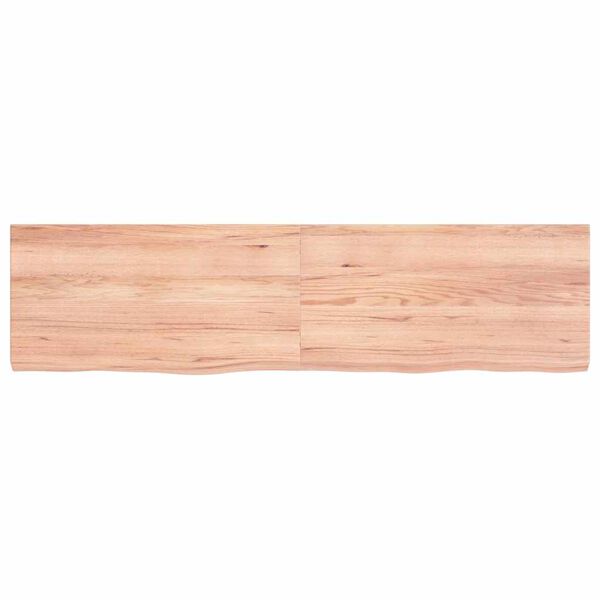 vidaXL Wall Shelf Light Brown 120x30x(2-4) cm Treated Solid Wood Oak