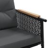 vidaXL Garden Chairs with Cushions 2 pcs Black Steel