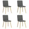 vidaXL Dining Chairs 4 pcs Dark Grey Fabric