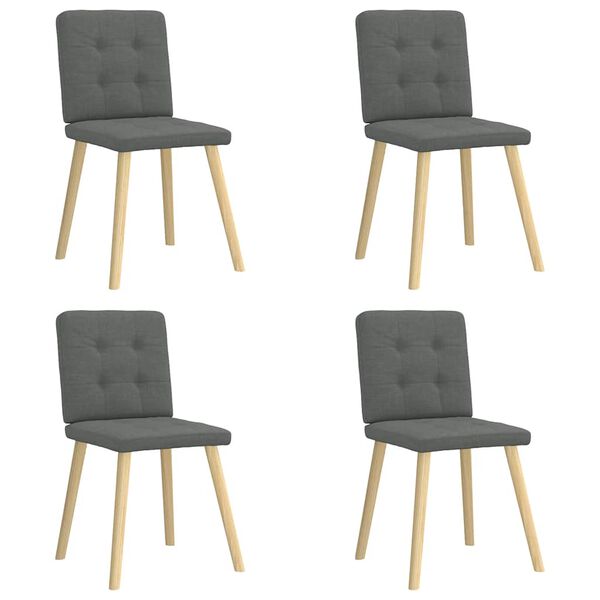 vidaXL Dining Chairs 4 pcs Dark Grey Fabric
