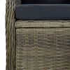 vidaXL Reclining Garden Chair with Cushions Poly Rattan Brown