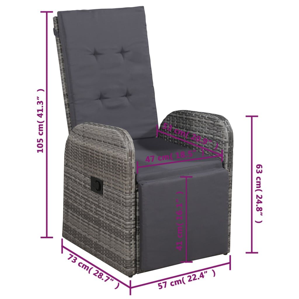 vidaXL 5 Piece Garden Dining Set Grey
