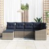 vidaXL Sofa Set with Cushion 6 pcs Grey Poly Rattan