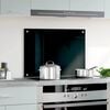 vidaXL Kitchen Backsplash Black 70 x 50 cm Tempered Glass