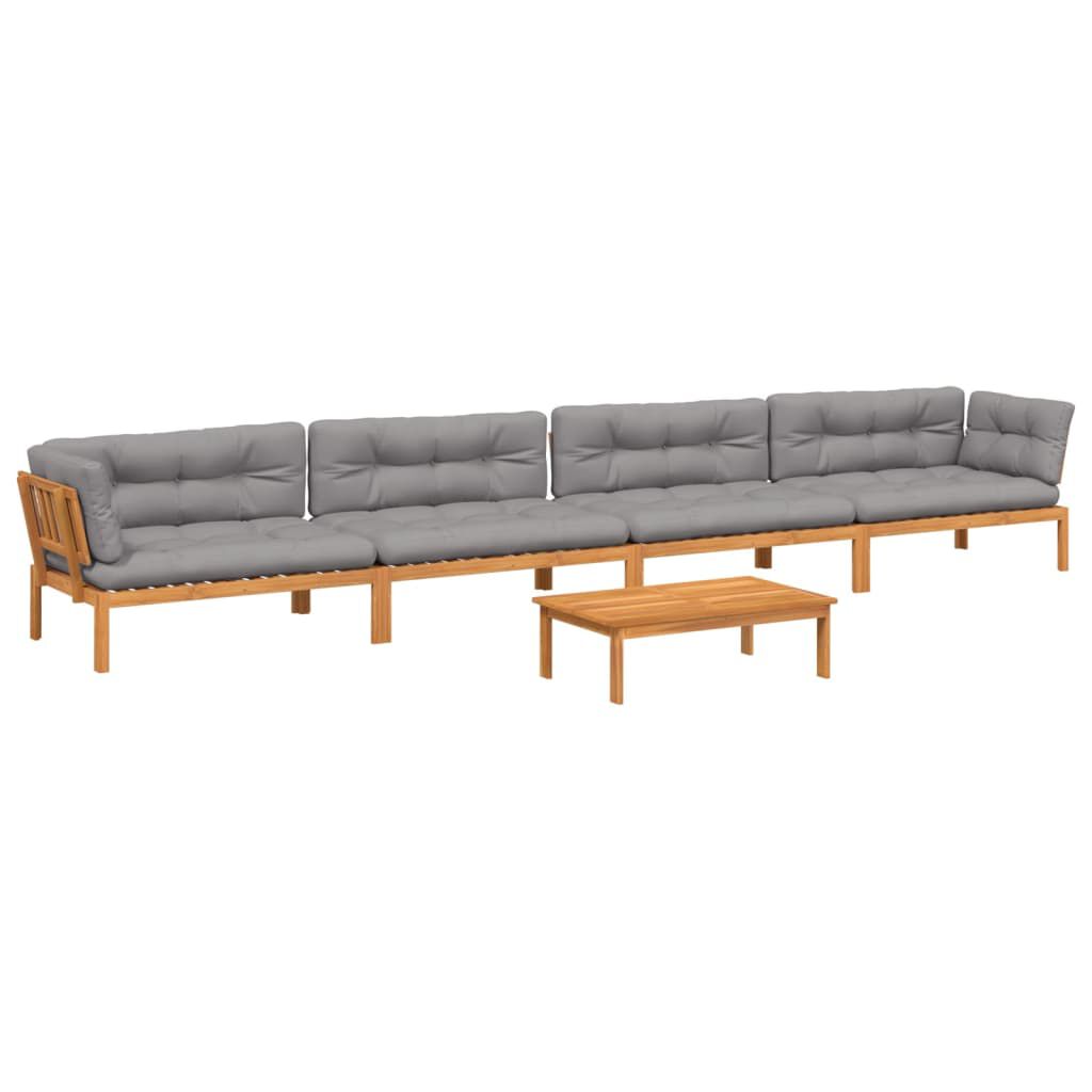vidaXL 5 Piece Garden Pallet Sofa Set with Cushions Solid Wood Acacia
