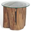 vidaXL Coffee Table Teak Glass 50x40 cm