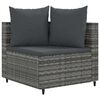 vidaXL 9 Piece Garden Sofa Set with Cushions Grey Poly Rattan