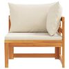 vidaXL Corner Sofa with Cream White Cushions Solid Acacia Wood