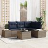 vidaXL Garden Sofa Set with Cushion 5 pcs Grey Poly Rattan