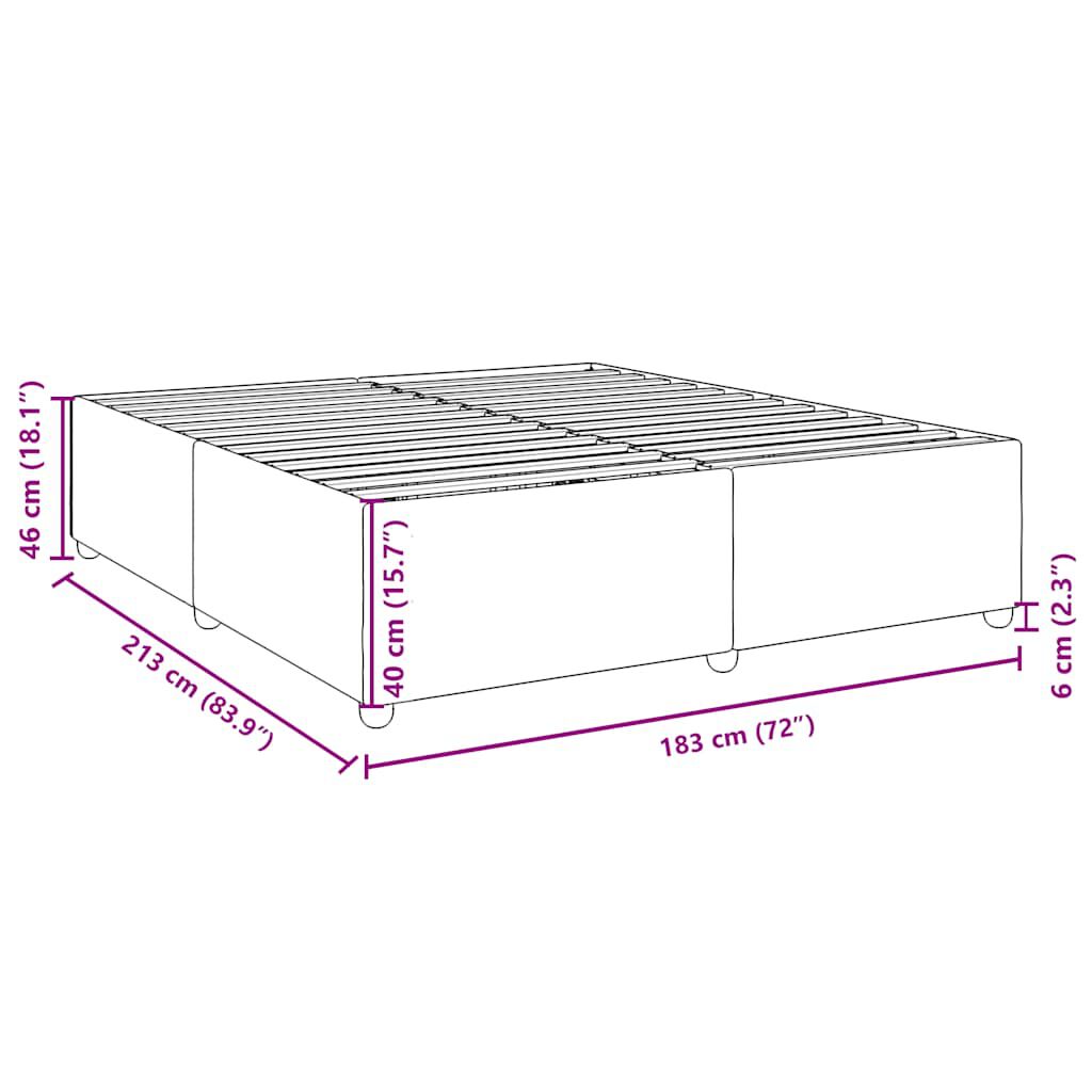 vidaXL Bed Frame without Mattress Light Grey California King Fabric