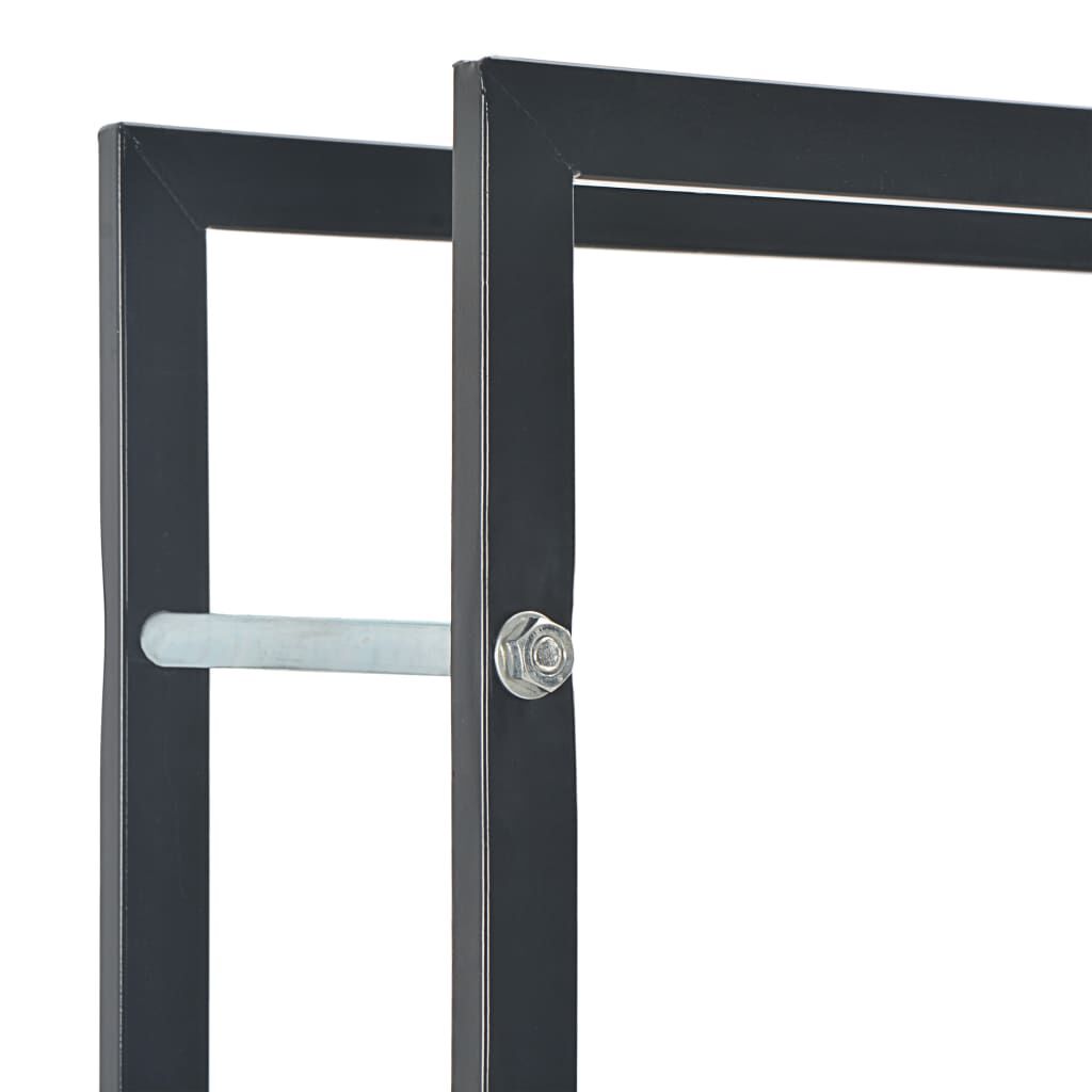 vidaXL Firewood Rack Black 44x20x100 cm Steel