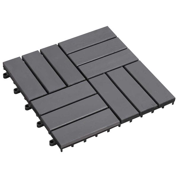 vidaXL Decking Tiles 30 pcs Grey Wash 30x30 cm Solid Acacia Wood